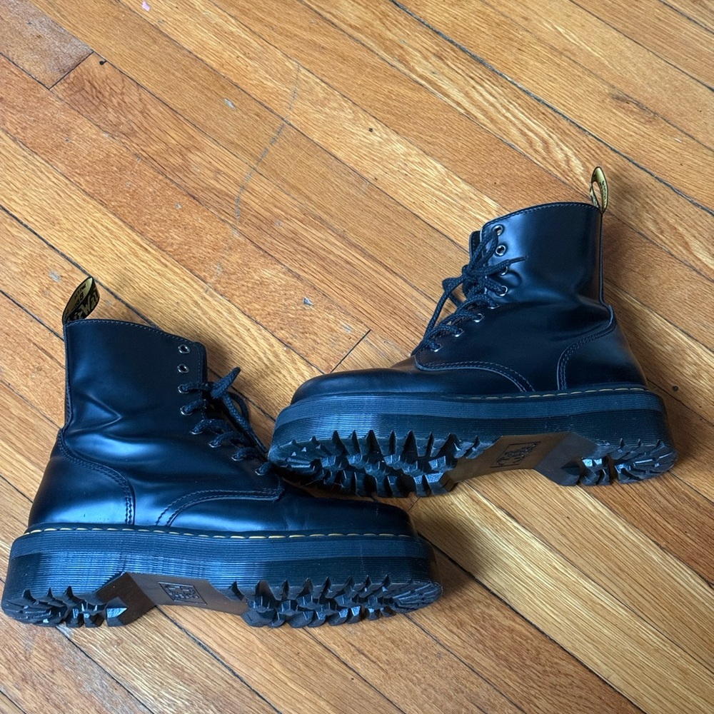 Dr. Martens Black Leather Chunky Sole Boots